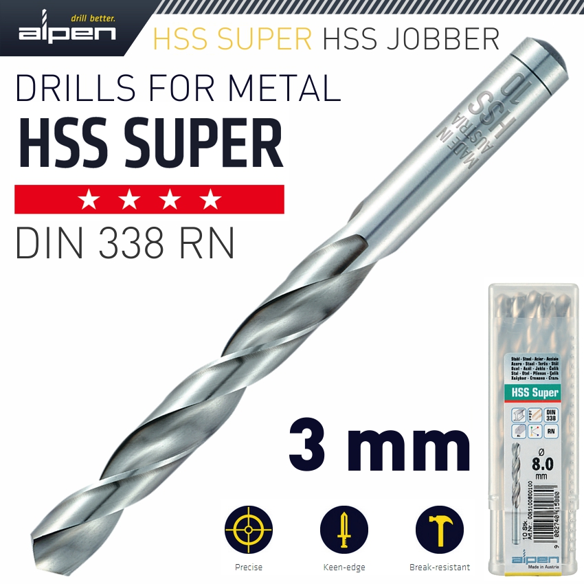 HSS SUPER DRILL BIT 3MM BULK