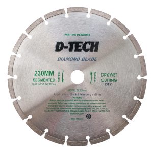 DIAMOND BLADE SEGMENTED STD. 230X22,23MM CONCRETE/CEMENT/CLAY BRICK