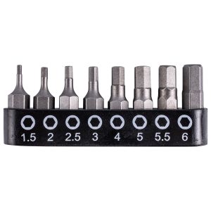 INSERT BIT SET 8PCE HEX H1.5 - H6 25MM ALLEN SIZE1.5 2 2.5 3 4 5 5.5 6