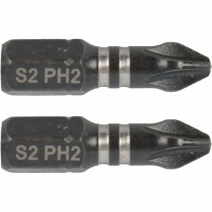 IMPACT PHIL.2 X 25MM INS.BIT 2/CARD PH2
