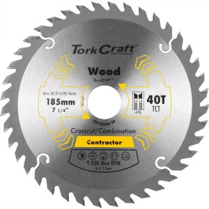 BLADE CONTRACTOR 185 X 40T 30/20/16/1 CIRCULAR SAW TCT